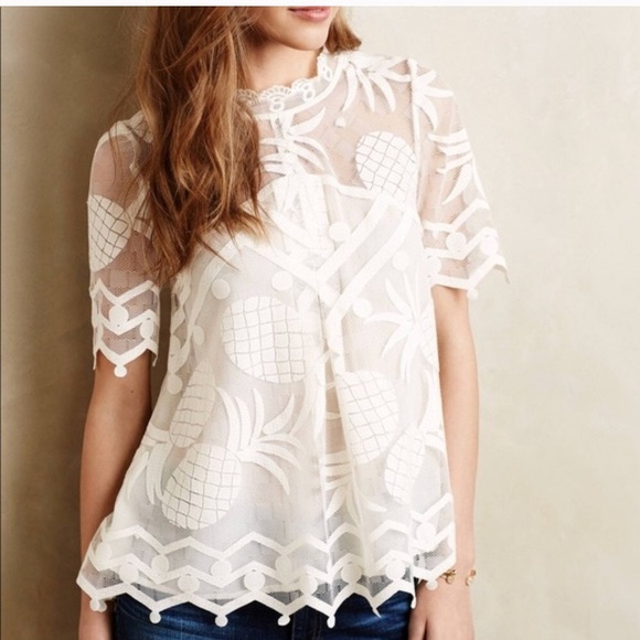 Anthropologie Tops - Anthropologie HD in Paris Pina Pineapple Lace Top